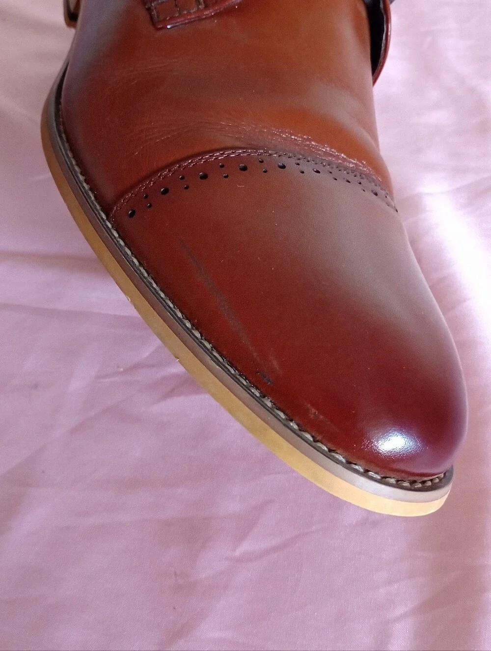 Stacy Adams Dickinson Cognac Cap Toe Oxford Dress Shoes Men’s Size 12